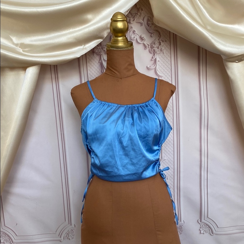 Blue Satin Women's Top